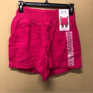 Three Dots Double Gauze Shorts Pink Pockets Size Small NWT